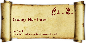 Csaby Mariann névjegykártya