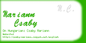 mariann csaby business card